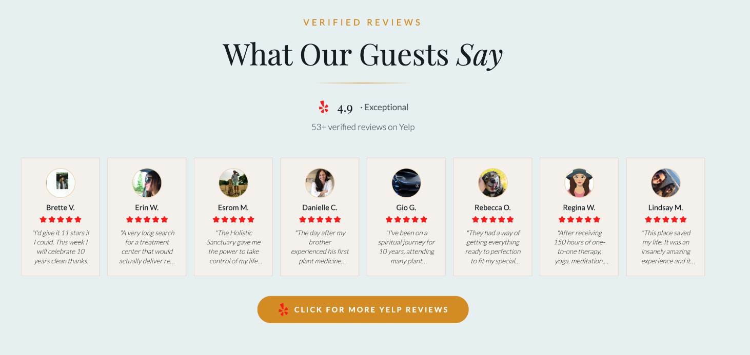 Verified Yelp guest reviews for Holistic Sanctuary